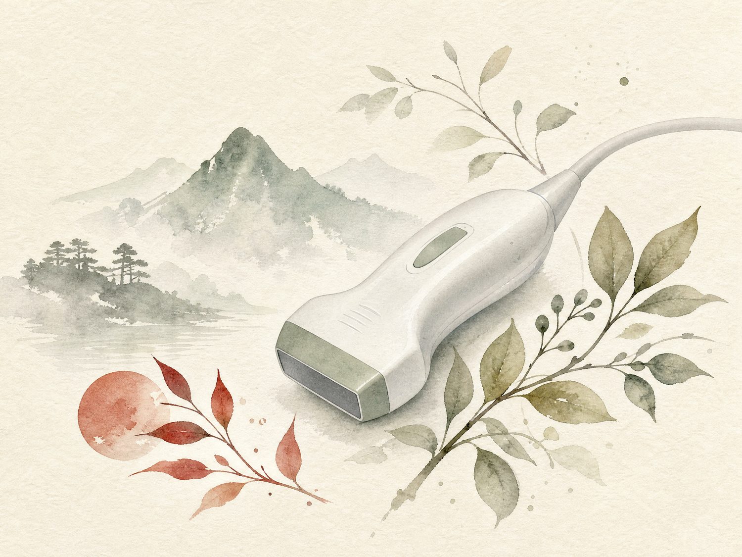 Ultrasound imaging illustrated with botanical art